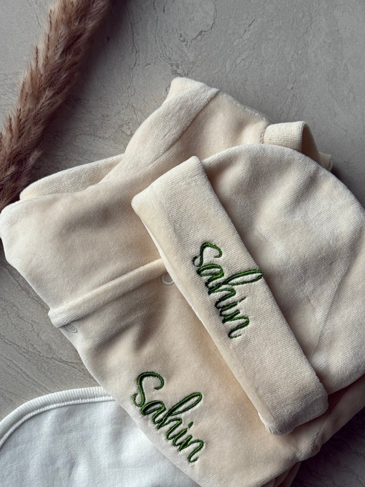Ensemble de naissance en velours 5 pièces